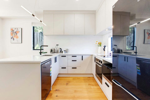 There is plenty of prep space in the kitchen.