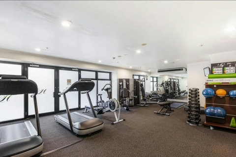 The communal gym is great if you fancy a workout.