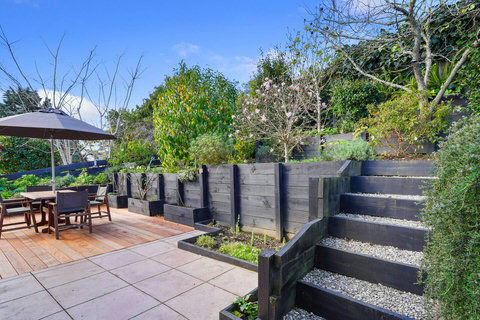 Take the stairs to the garden terraces and enjoy wandering around the garden.
