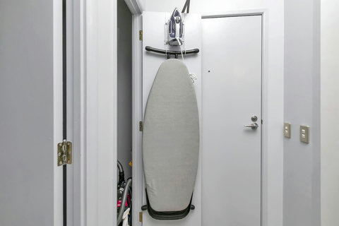 Iron and ironing board provided for your use. Handy if your shirts need pressing for the next day.