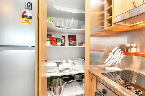 Fully equipped kitchen pantry for the master chef and the microwave meal chef. Have friends round for a dinner party or make yourself a midnight snack.