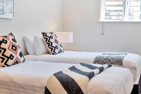 This room is versatile. It can be made up as a King-size or two King singles. An additional charge of $35 applies if it is made up as 2 King Singles on request.