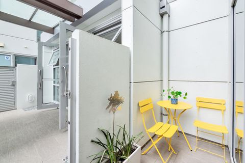 The entry to the apartment is right by the front door of the building.