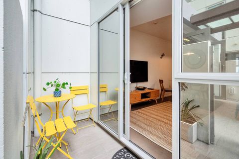 The entry has a nice little patio where you can have a morning coffee or after work drink.