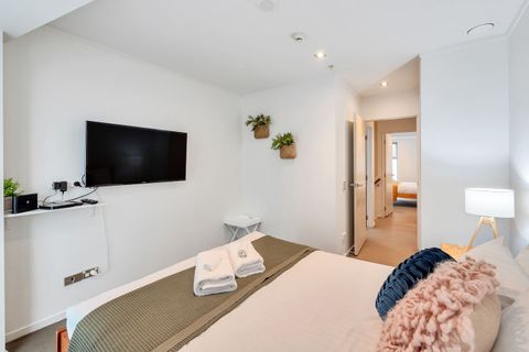 The bedroom comes with its own large flatscreen TV and can access Freeview and Netflix.