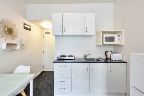 The kitchenette is compact but has everything you need to create a cooked breakfast.