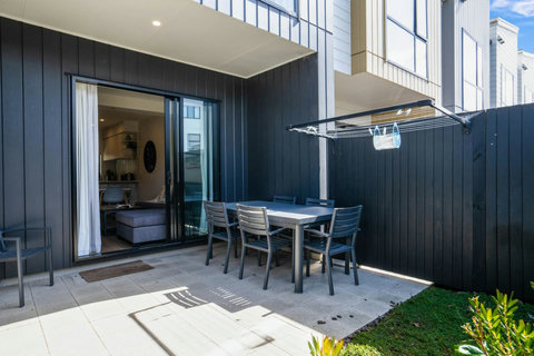 Enjoy the outdoor space complete with outdoor table and seating.