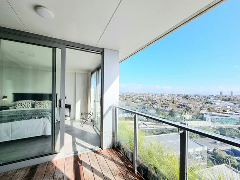 You can walk out of your bedroom ranch slider to your covered balcony.