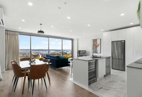 The room-length windows provide acres of natural light and a stunning view.