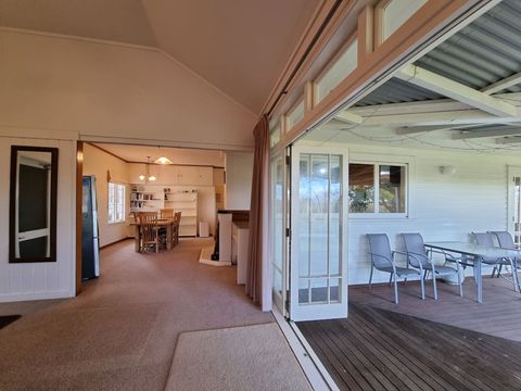 The French doors open up and doubles the size of the living space.