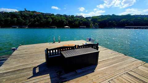 New bigger bench seating installed , propane fire pit, lake is getting bigger every week it seems !

Late June 2026