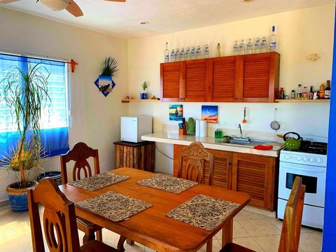 Well stocked kitchen. Now with larger fridge and much larger kitchen table. 