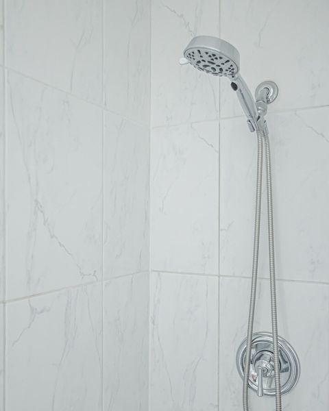 A waterfall shower head for washing away all the tiredness and stress from the day in Hope BC.