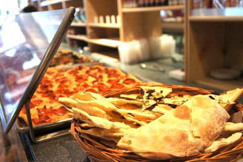 The best pizza is steps away.