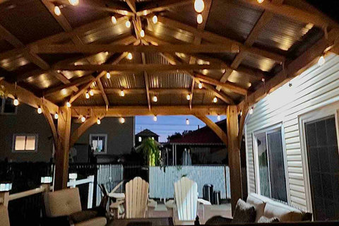 Beautiful lighted gazebo included in the backyard!