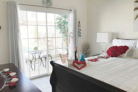 Bedroom #3 Queen bed and a Closet with Pool view

#PuertoRico #Manati #VillaSalgadoPR #Beach #Decor #Airbnb