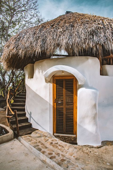 The thermal mass of the half meter thick walls ensures its cool inside on the hottest days.