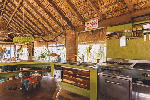 Knifes are sharp. Custom stainless steel gas stove with cabron steel griddle. Skillets are prolly scratched up thanks to the last guy, no worries.
All the grey water goes to our bananas.