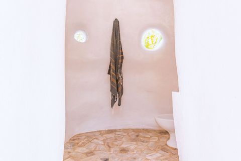 The bathroom connected to your rooms have shower, sink and pee only toilet. A 20 meter walk required to reach a number 2 toilet.