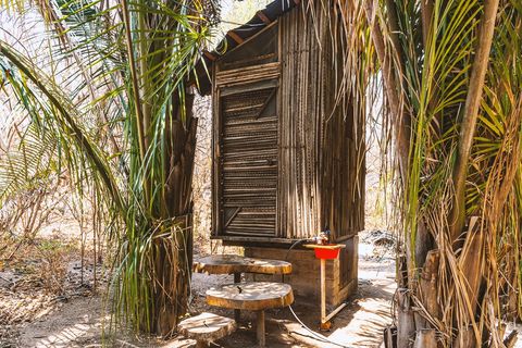 Facts:
The oldest building on the property.
We recycle all our organic waste, with no water squandered in the process. 
Later, someone will shovel your organic waste. Appreciate that.
1% of Earth’s water is fresh and available. Why contaminate it?
