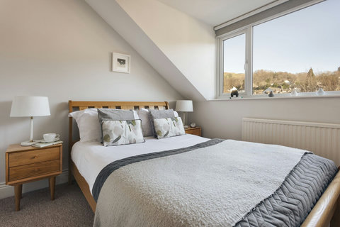 The blue bedroom, a double with great views over the fells
