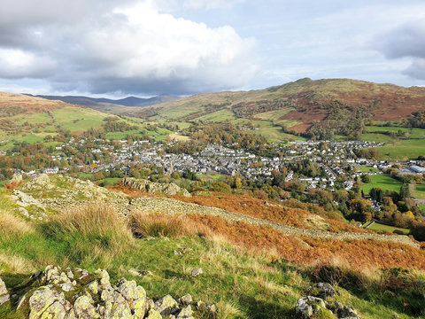 Lovely view of Ambleside village from route to Todd Crag, walks in all directions from the door