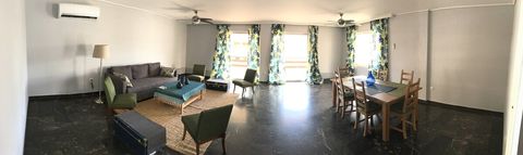 Large Living Room with Dinner Table and Sofa Bed