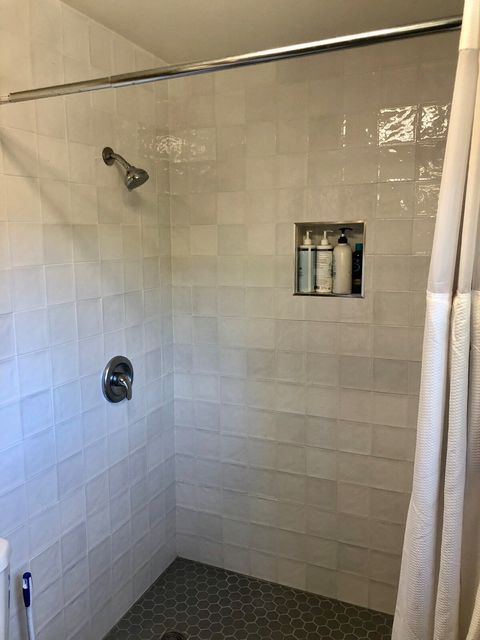 Newly tiled shower