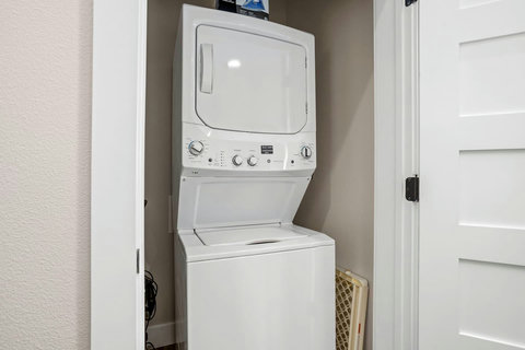 In-unit stacked washer/dryer for easy laundry during your stay