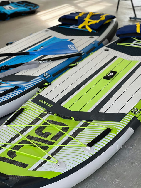 2 standup paddle boards with kayak seat attachments & life jackets available for guest use