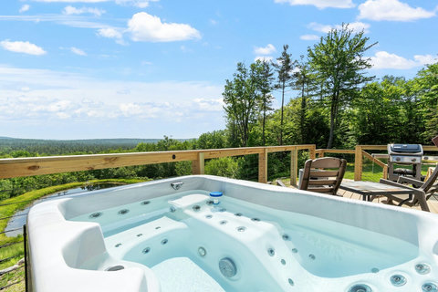 Awesome views for miles from the hot tub. 
