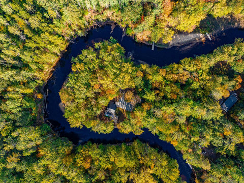Shot From Above. 3 Acres.  Lots of privacy. Direct Waterfront