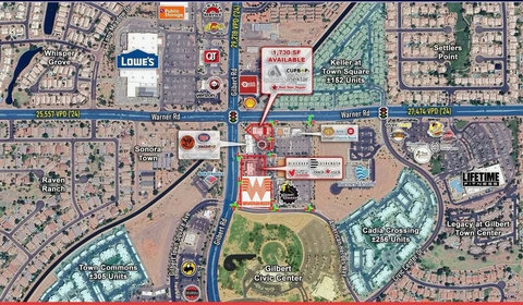 Prime Gilbert location near shopping, dining, and major road access