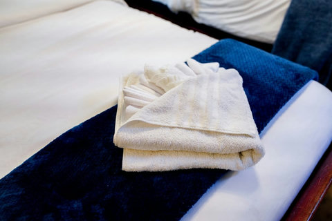 Clean, relaxing primary bedroom 