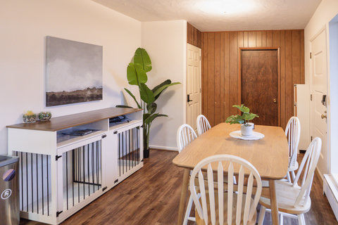 Stylish dining space.