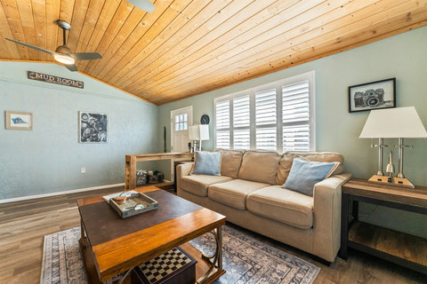 Stylish and relaxed, this living space is perfect for movie nights, morning coffee, or just kicking back.