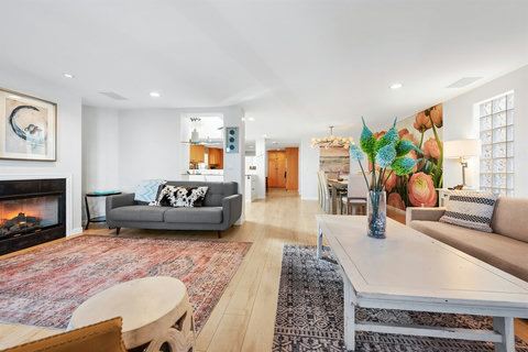 Multiple seating options in the living room for group gatherings or quiet mornings