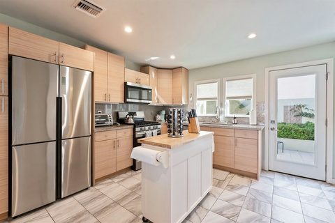 Clean and Bright Kitchen Setup Everything you need to feel right at home—easy access to all your cooking must-haves.