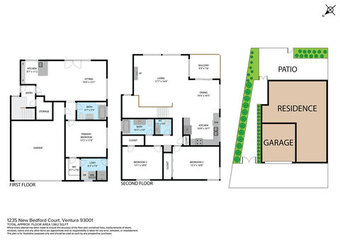 Floor Plan ot this spacious family-friendly beach home.