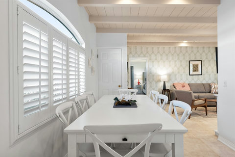 Dining table for 8 just off the living room