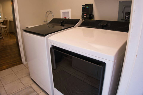 XXL-capacity washer and dryer, ready for full loads and full schedules.