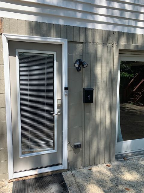 Motion sensor lights at entrance
