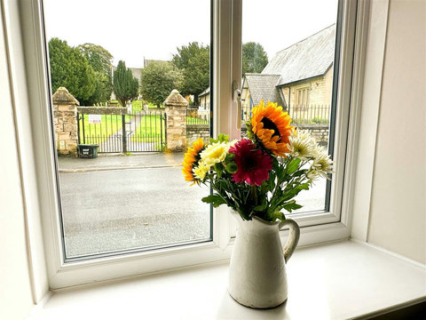 View of the church from the living room.