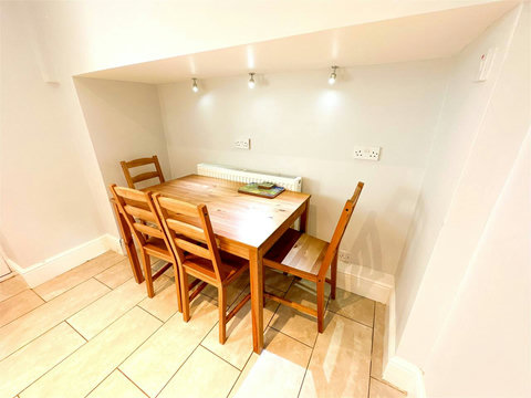 Kitchen, fridge-freezer, oven, hob, microwave, washer-drier, dishwasher, table and chairs, etc.