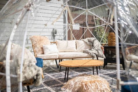 Heated Outdoor Igloo 
(Available November-March)