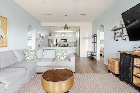 Sectional sofa and smart TV for movie nights