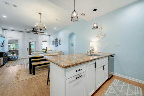 Kitchen island with granite counters