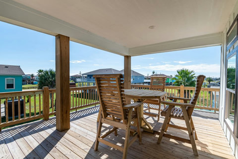 Deck seating in the shade