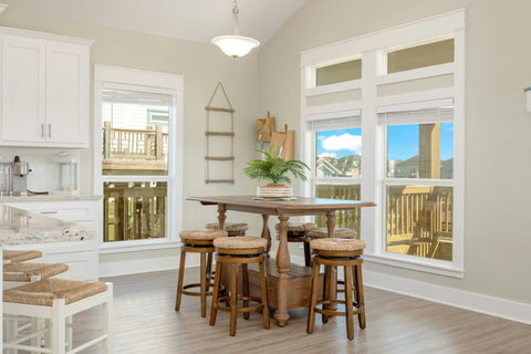Dining nook by the windows