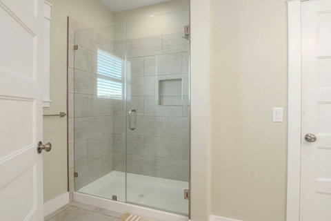 Glass walk-in shower